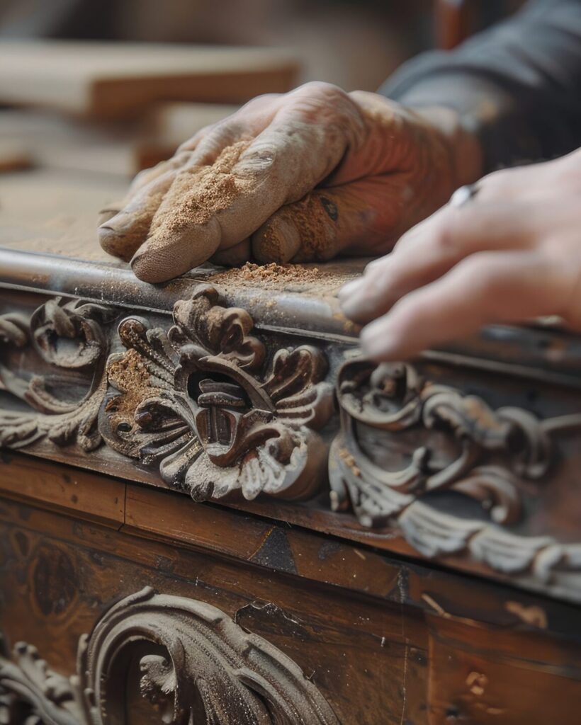 Intricate Wood Carving in Antique Furniture Restoration